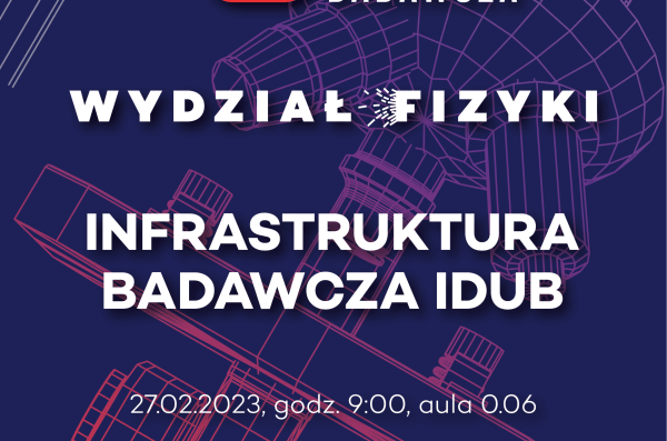 Plakat konferencji "Infrastruktura badawcza IDUB"